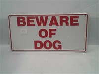 12 inch by 6 inch beware of dog sign