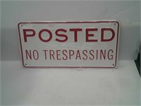 12 inch by 6 inch posted no trespassing sign