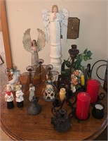 Assortment of Angel Figurines & Candle Holders