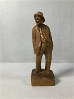 SIGNED WOOD MAN CARVING