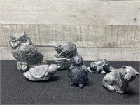5 Stone Animal Figurines