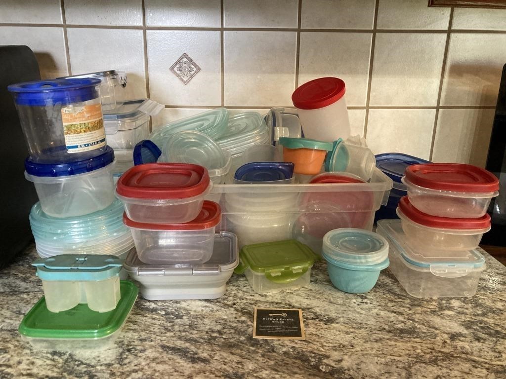 Lot of Assorted Plastic Food Storage Containers
