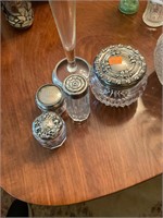 Sterling Lid Crystal Jars