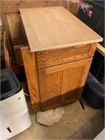 Unfinished cabinet and drawer with wood slab