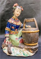 7.5" Tall Chinese Porcelain Ceramic Lady Figurine