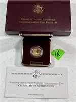 1997 Franklin Roosevelt $5 Gold Proof Commemorativ