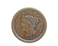 1854 Cent VF+