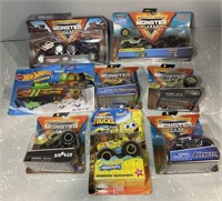 (10) DIE-CAST MONSTER TRUCKS AND VEHICLES