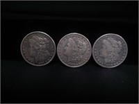 (3) Morgan Silver Dollars Pre-1900