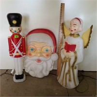 Blow Mold Soldier, Santa Face & Angel