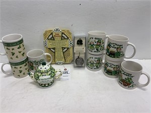 Irish Blessing Sign & Candle Pot, Danforth Tea