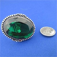 Synthetic Green Emerald Ring Size 7