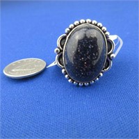 Black Sun Stone Ring Size 8
