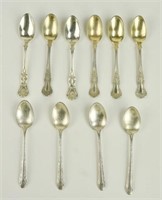 Ten Sterling Silver Demitasse Spoons