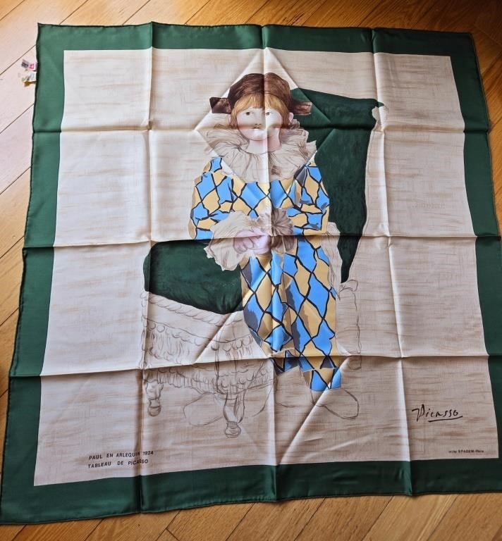 Vintage Pablo Picasso Print Silk Scarf