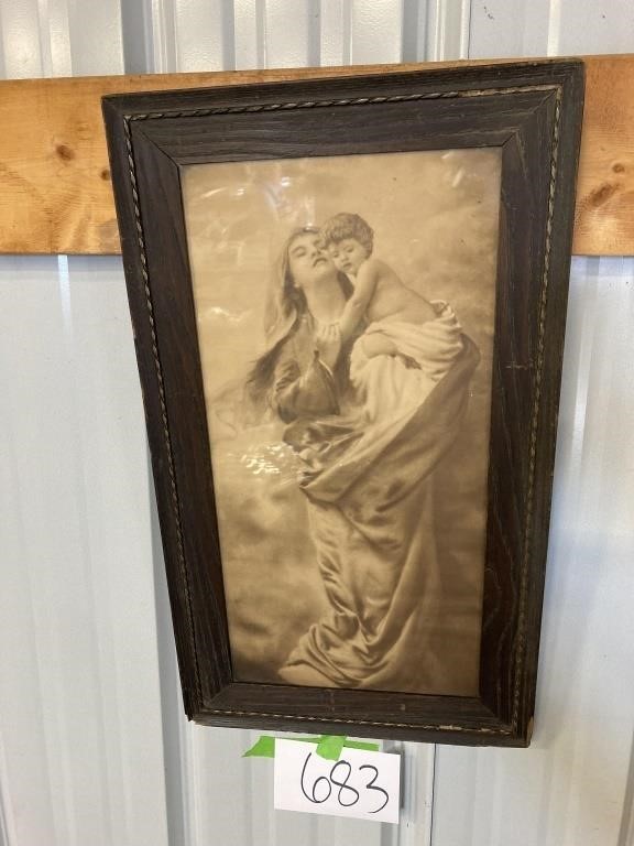 Vintage/Antique Edwardian Madonna/Child Print