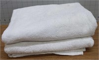 Box Lot of 2 White Bath Towels - approx 47"x26'