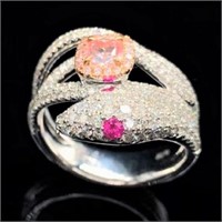 Natural Pink Diamond 18Kt Gold Ring