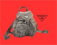 PRADA Vintage Nylon Tessuto Enamel Khaki Backpack