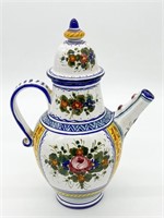 Deruta Italy Ornate Pitcher w Hand Painted Country