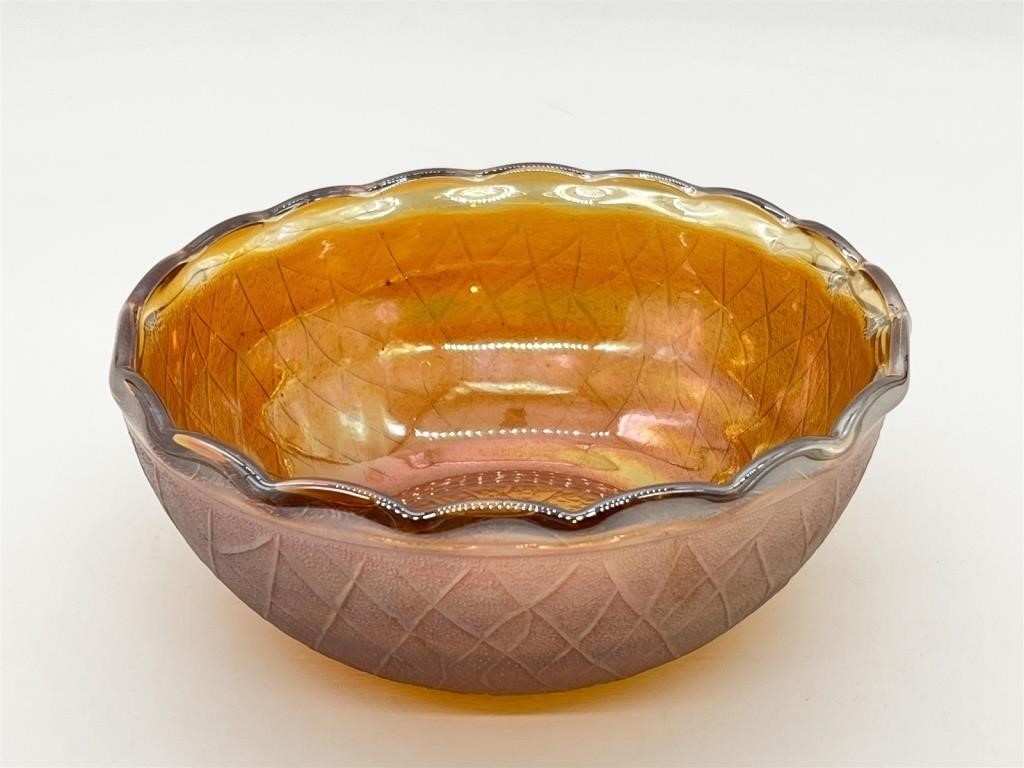 Vintage Marigold Carnival Glass Bowl
