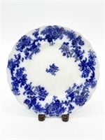 Antique Flow Blue 9" Plate - Marked