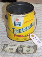 MAPLE LEAF TENDERFLAKE LARD TIN, NO COVER