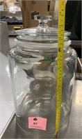 Tall Glass storage jar with lid