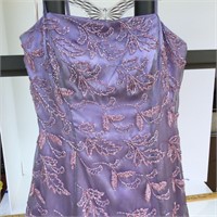 Alyce Designs Purple Long Dress Size 8 Polyester