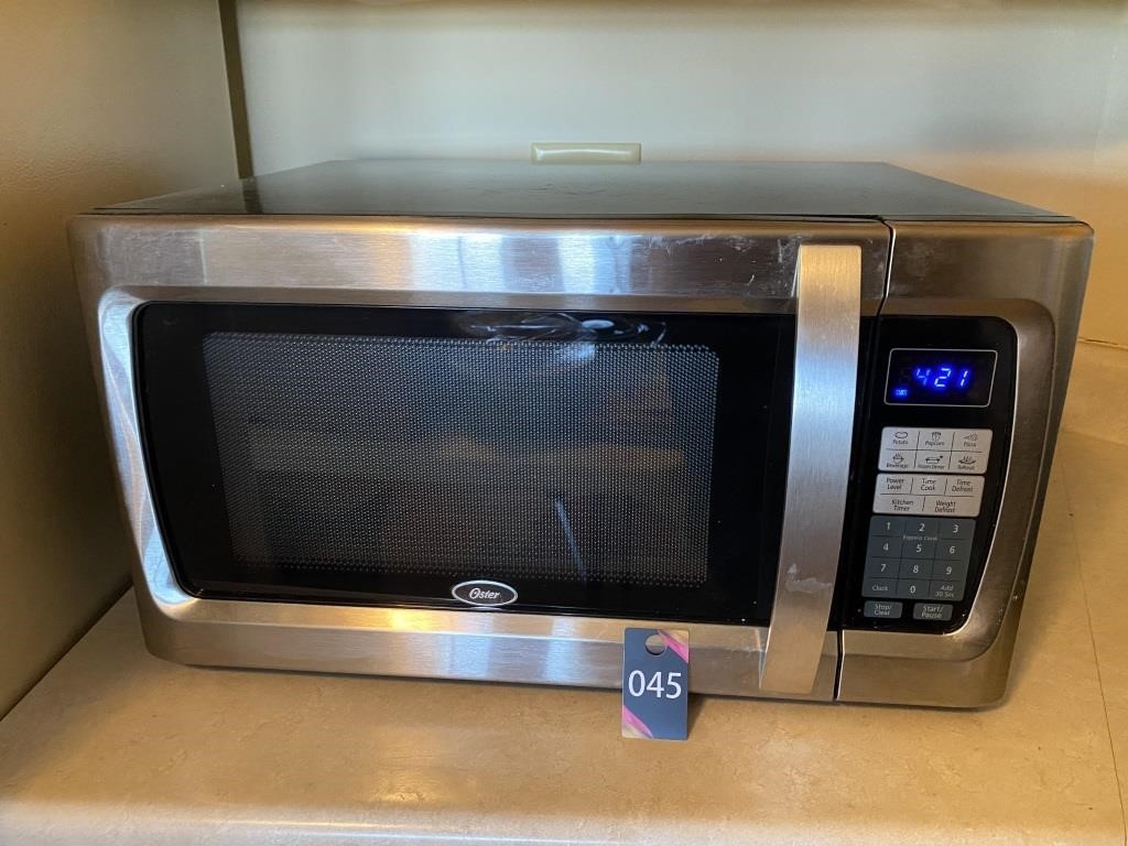 OSTER MICROWAVE & MICROWAVE CART - Isabell Auction