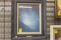 Framed Mountain Storm Picture