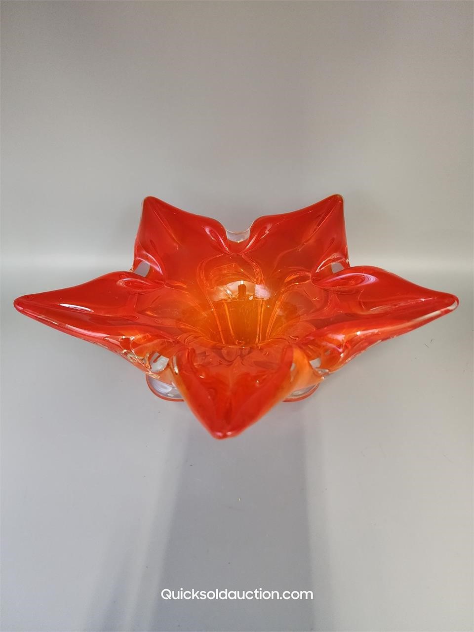 Art Glass Stunning Orange Ashtray ( Unmarked)