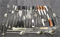 Box of knives, forks, spoons, etc.