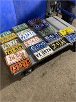 Large quantity of Alberta license plates, plates