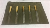 5 Sheffield Knives in Canvas Case