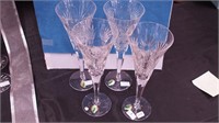Four Waterford crystal Centennial champagne