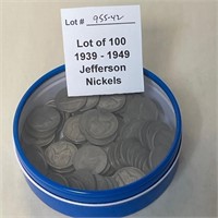 100 1939-1949 Jefferson Nickels