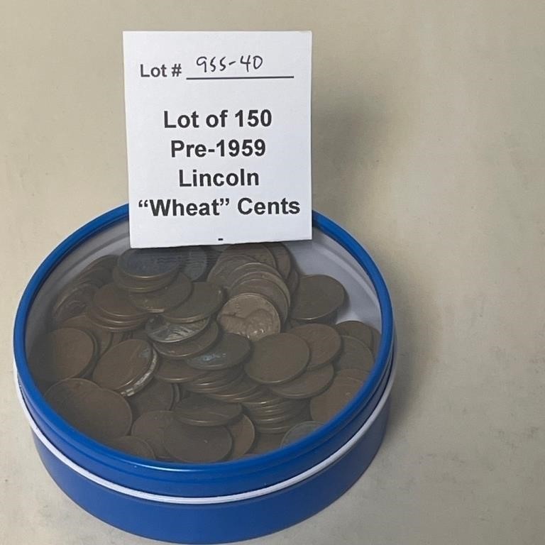 150 pre-1959 Lincoln "Wheat" Pennies
