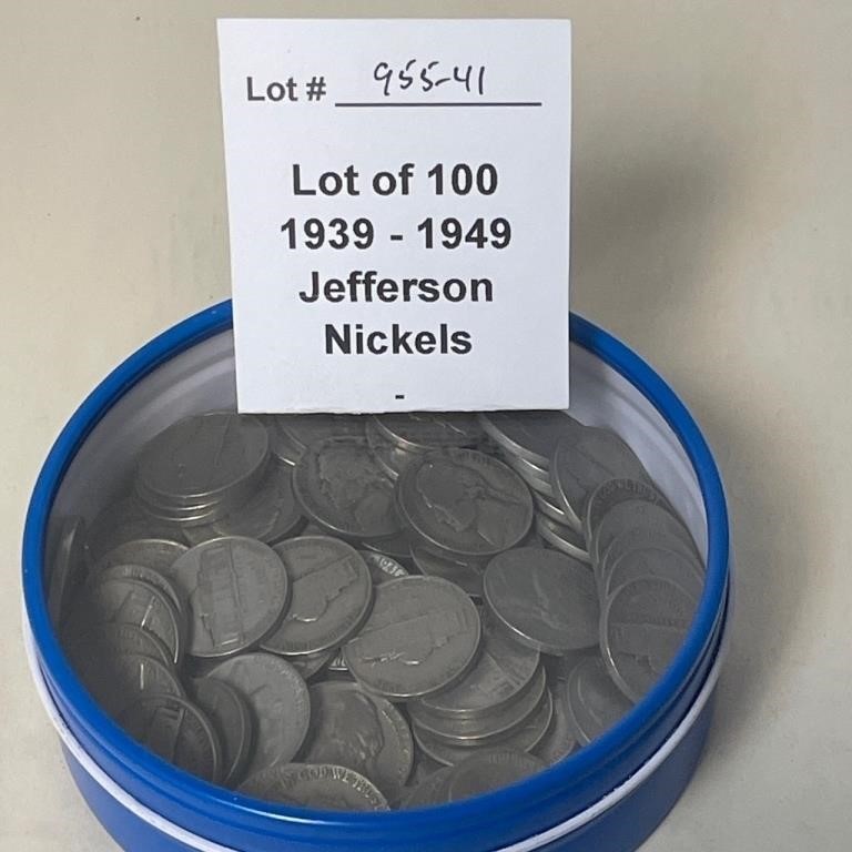 100 1939-1949 Jefferson Nickels