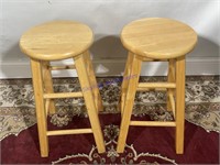 Two Counter-height Wooden Stools