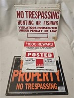 Estate lot of trespassing signs