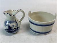 Vintage Delft Holland Small Blue Pitcher Vase