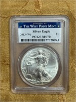 2013-W PCGS MS70 $1 SILVER EAGLE