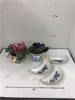 Crescent Shaped Plates & Flower Pots