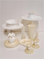 Vintage Milk Glass: Cake Plates, Serving Dishes