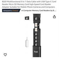 BUDI Multifunctional 9 in 1 Data Cable