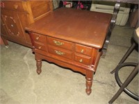 SOLID WOOD 1 DRAWER END TABLE