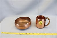Copper Bowl AND WEST BEND MUG
