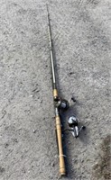 2 FISHING RODS AND REELS