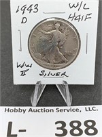 Silver Walking Liberty Half Dollar 1943-D